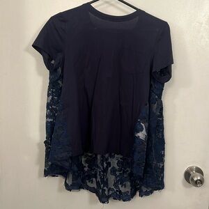 Tee Shirt Front with Lace Back